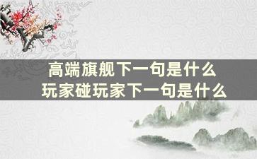 高端旗舰下一句是什么 玩家碰玩家下一句是什么